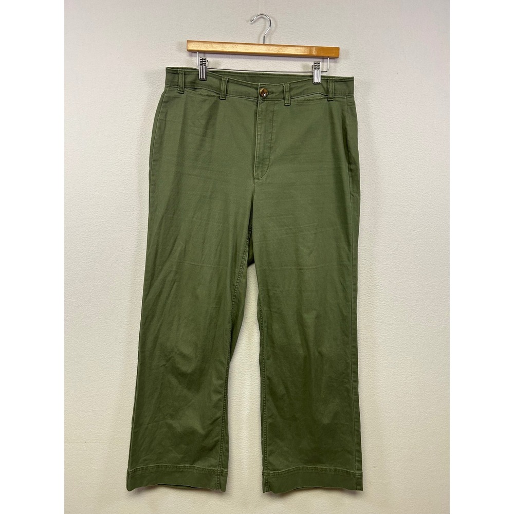 Utility Gorpcore Old Navy Women‎ 12 Tall Olive Green Wide Leg High Rise Pants